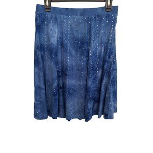 Sami & Jo Blue Tie Dye Sequined Elastic Waist Skirt, MP